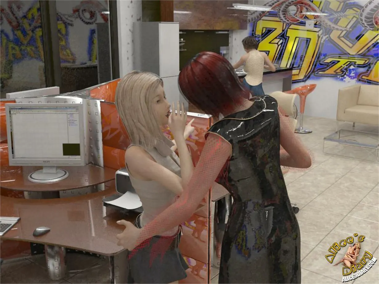 Alice's Diary  (Chapter 55 - Lesbian Threesome In Internet Cafe) — page 14
