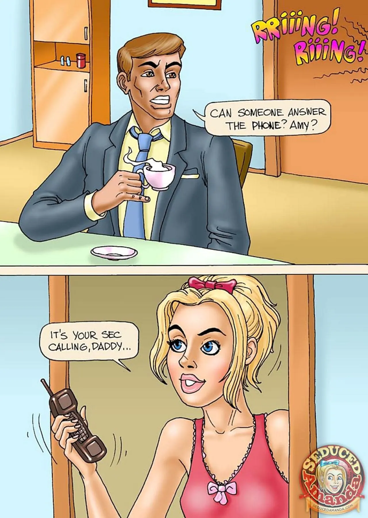 Seduced Amanda  (Chapter 09 - Being Dad's Secretary) — page 1