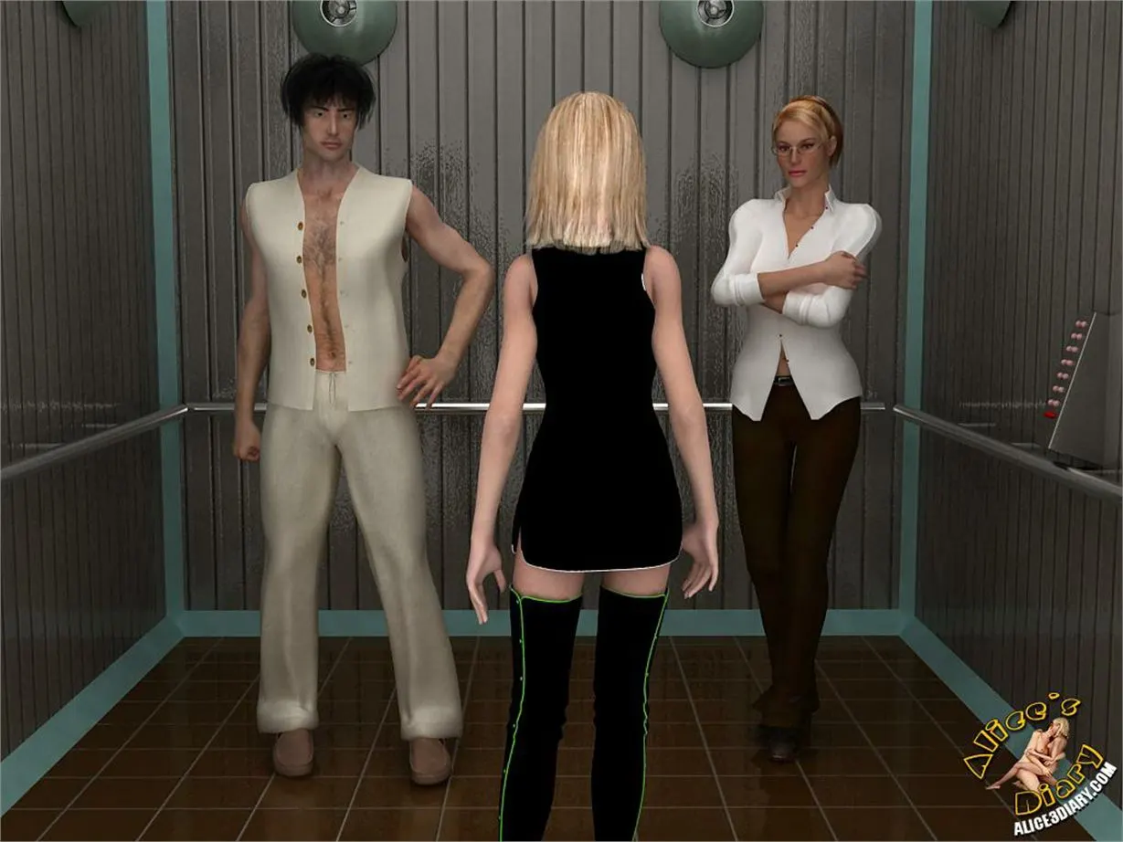 Alice's Diary  (Chapter 17 - Wild Threesome Action In The Elevator) — page 1