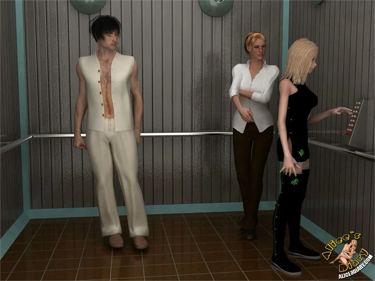 Alice's Diary  (Chapter 17 - Wild Threesome Action In The Elevator) — page 2