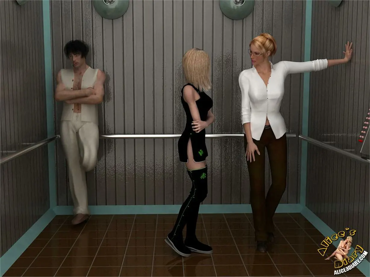 Alice's Diary  (Chapter 17 - Wild Threesome Action In The Elevator) — page 8