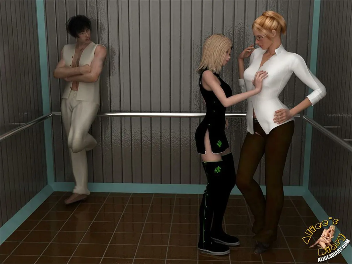 Alice's Diary  (Chapter 17 - Wild Threesome Action In The Elevator) — page 9