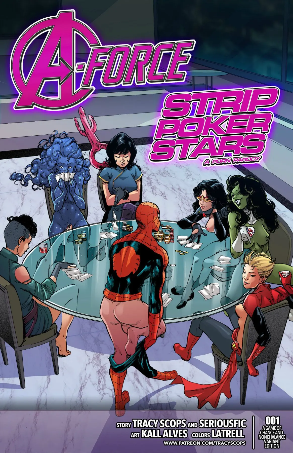 A-Force Strip Poker Stars Spider-Man , The Avenger  (Chapter 01) — page 1