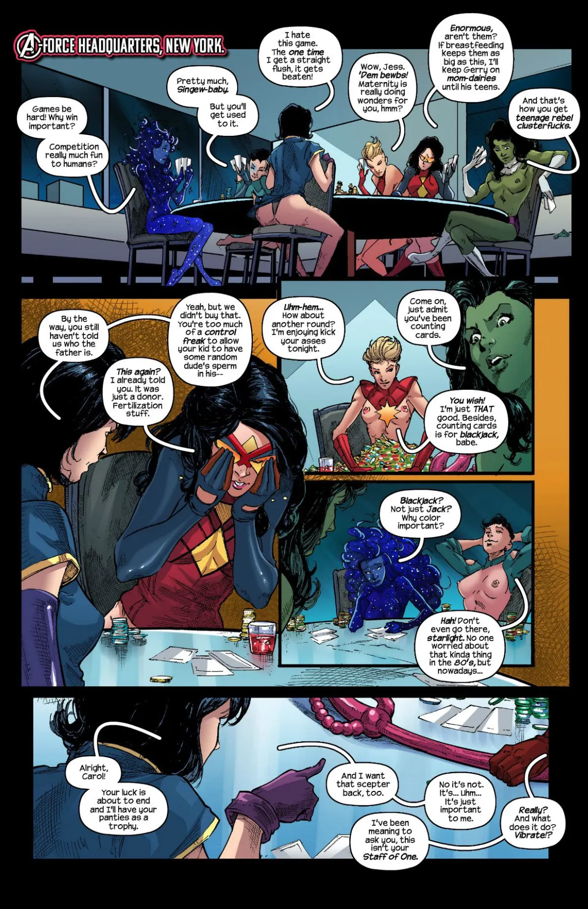 A-Force Strip Poker Stars Spider-Man , The Avenger  (Chapter 01) — page 3