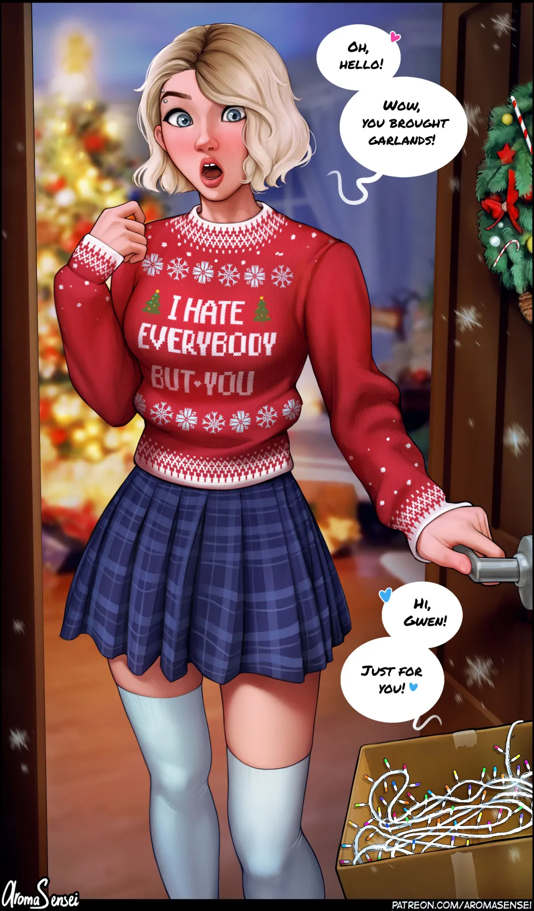 Gwen Celebrates Christmas Spider-Man  (Chapter 01 - Straight) — page 1
